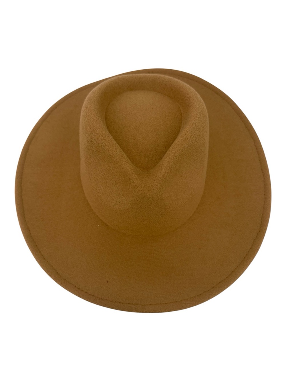 Brown Wide-Brim Felt Fedora Hat